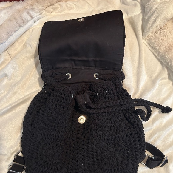 Black Crochet Backpack - Picture 3 of 3